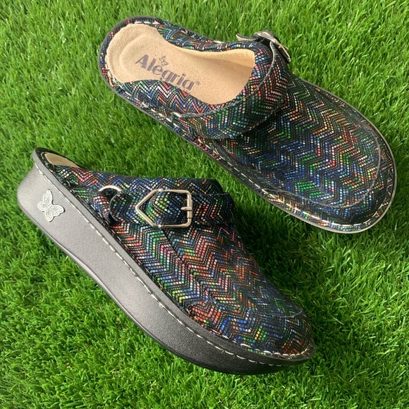 Alegria Seville Ric Rack Rainbow Clog 37 - Picture 2 of 8